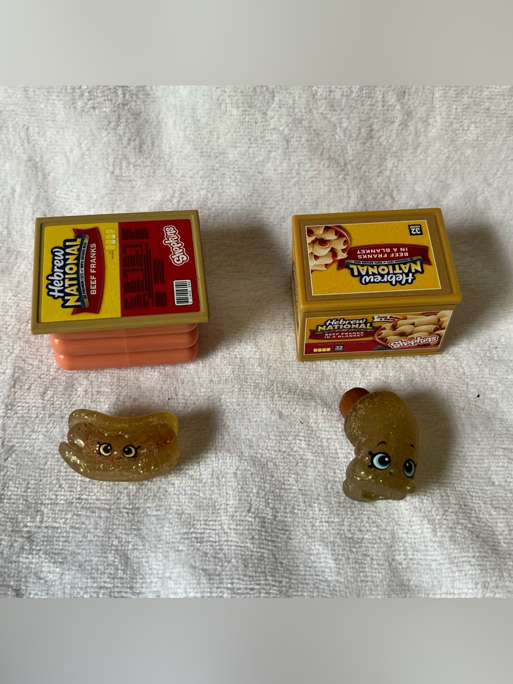 2 Shopkins Real Littles Glitter Hebrew National Beef Frank Mystery Hot Dogs New